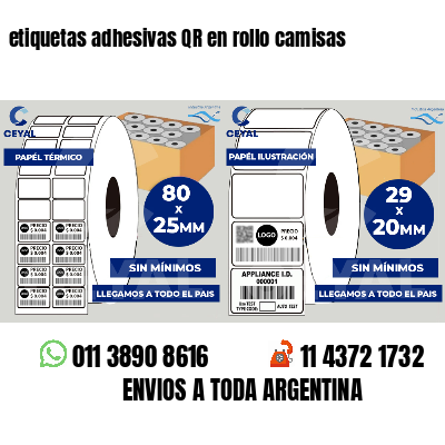 etiquetas adhesivas QR en rollo camisas