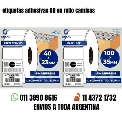 etiquetas adhesivas QR en rollo camisas