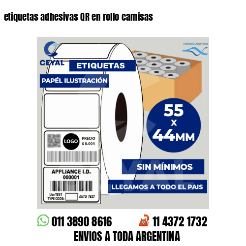 etiquetas adhesivas QR en rollo camisas