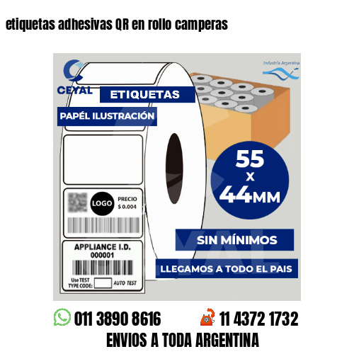 etiquetas adhesivas QR en rollo camperas