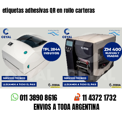 etiquetas adhesivas QR en rollo carteras