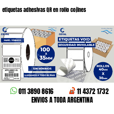 etiquetas adhesivas QR en rollo cojines