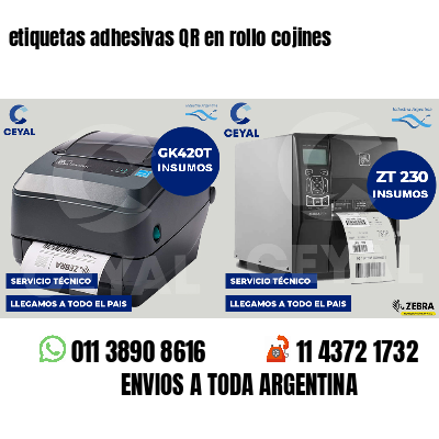 etiquetas adhesivas QR en rollo cojines