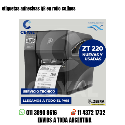 etiquetas adhesivas QR en rollo cojines