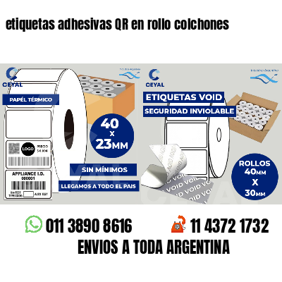 etiquetas adhesivas QR en rollo colchones