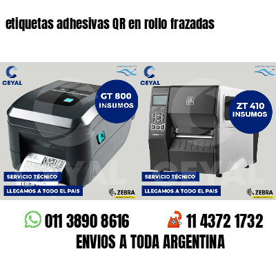 etiquetas adhesivas QR en rollo frazadas