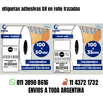 etiquetas adhesivas QR en rollo frazadas