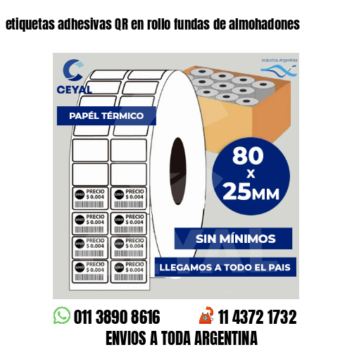 etiquetas adhesivas QR en rollo fundas de almohadones