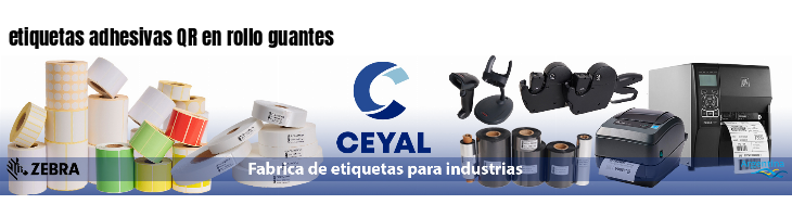etiquetas adhesivas QR en rollo guantes