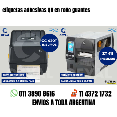 etiquetas adhesivas QR en rollo guantes
