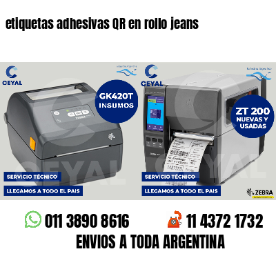 etiquetas adhesivas QR en rollo jeans