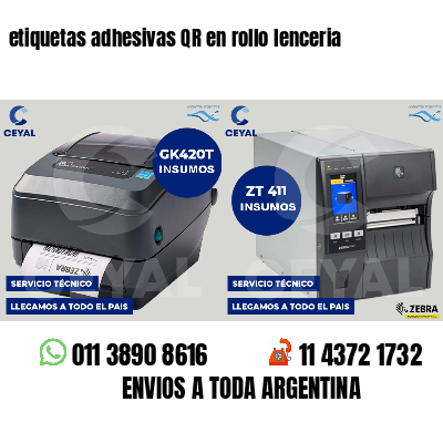 etiquetas adhesivas QR en rollo lenceria