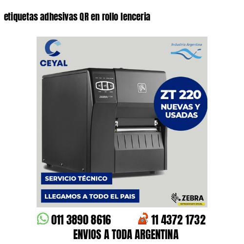 etiquetas adhesivas QR en rollo lenceria