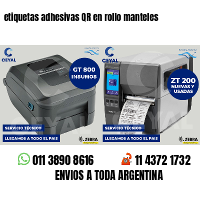 etiquetas adhesivas QR en rollo manteles