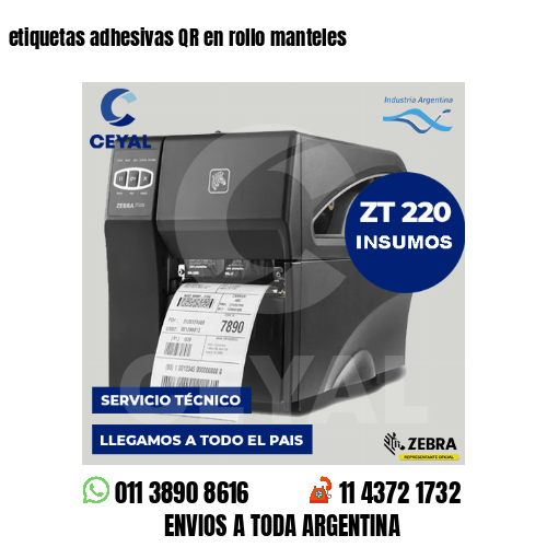 etiquetas adhesivas QR en rollo manteles