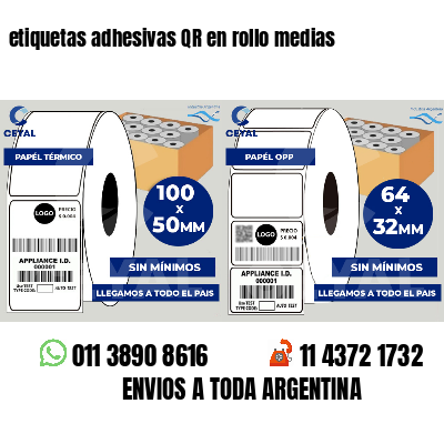 etiquetas adhesivas QR en rollo medias