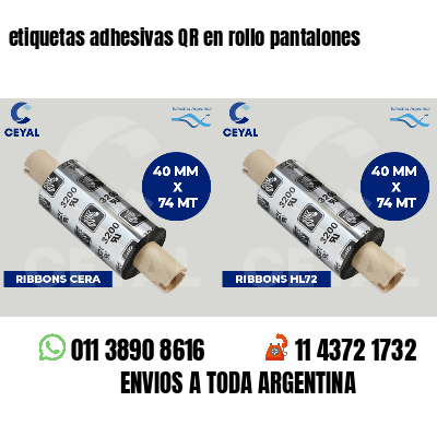 etiquetas adhesivas QR en rollo pantalones