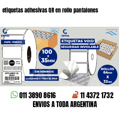 etiquetas adhesivas QR en rollo pantalones