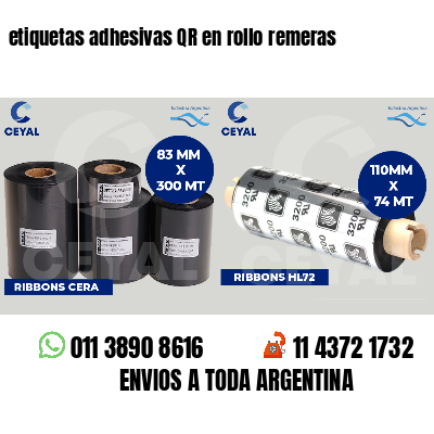 etiquetas adhesivas QR en rollo remeras