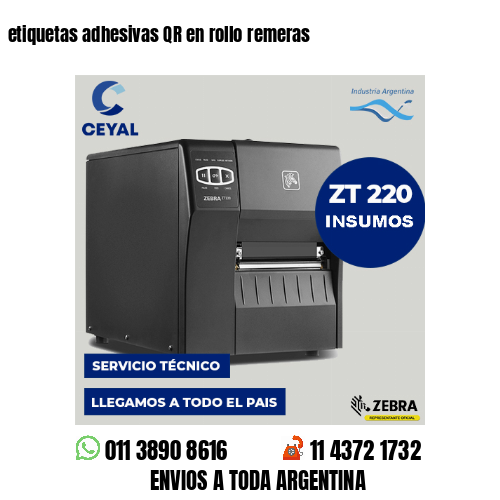 etiquetas adhesivas QR en rollo remeras