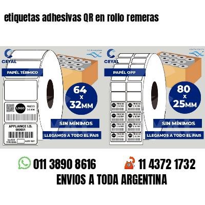 etiquetas adhesivas QR en rollo remeras