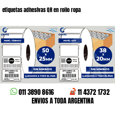 etiquetas adhesivas QR en rollo ropa