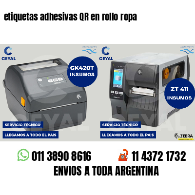 etiquetas adhesivas QR en rollo ropa