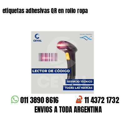 etiquetas adhesivas QR en rollo ropa