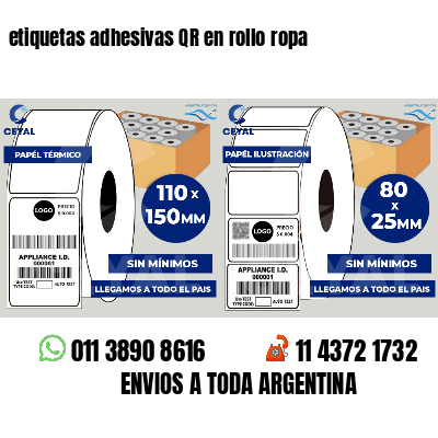 etiquetas adhesivas QR en rollo ropa