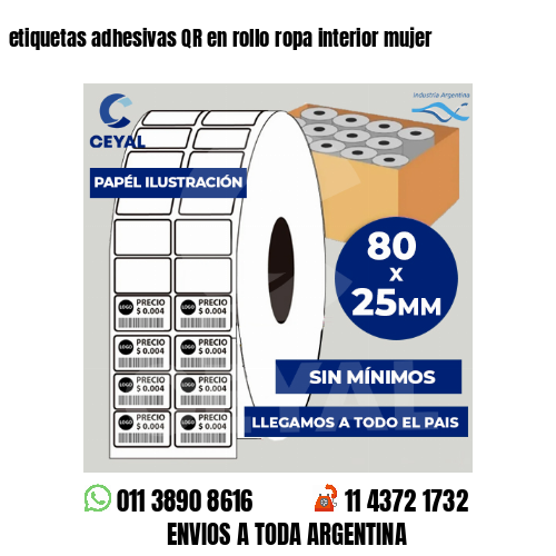 etiquetas adhesivas QR en rollo ropa interior mujer