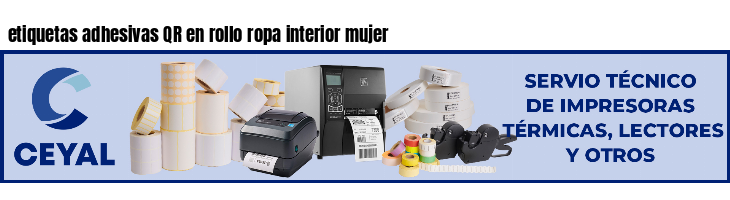etiquetas adhesivas QR en rollo ropa interior mujer