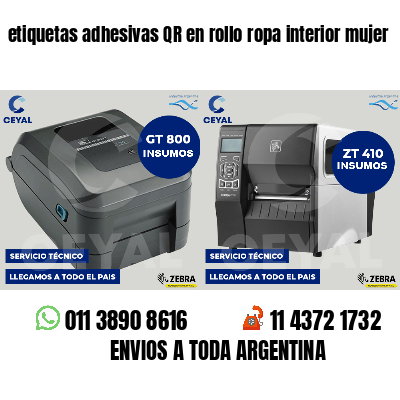 etiquetas adhesivas QR en rollo ropa interior mujer