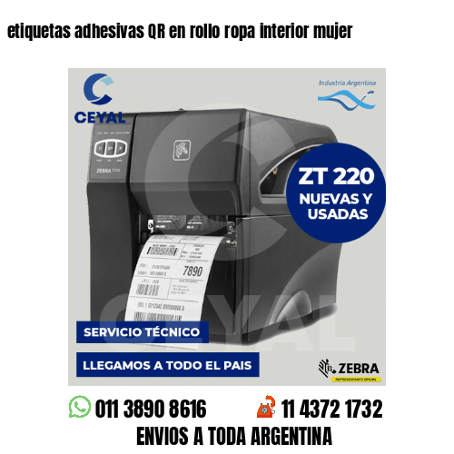 etiquetas adhesivas QR en rollo ropa interior mujer