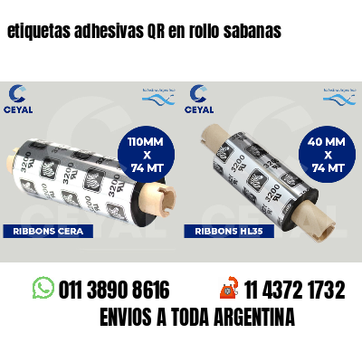 etiquetas adhesivas QR en rollo sabanas