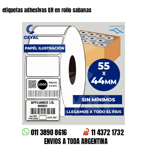 etiquetas adhesivas QR en rollo sabanas