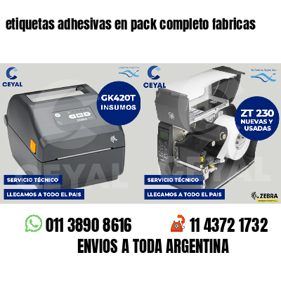 etiquetas adhesivas en pack completo fabricas