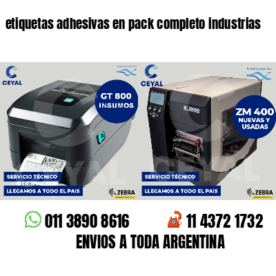 etiquetas adhesivas en pack completo industrias