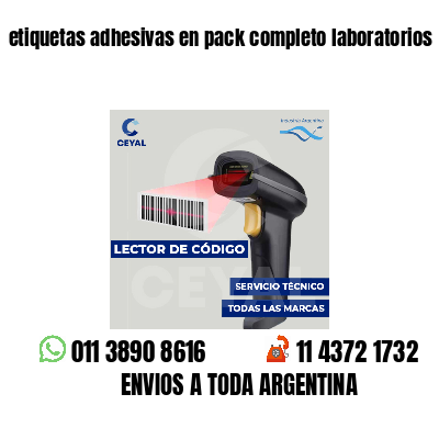 etiquetas adhesivas en pack completo laboratorios