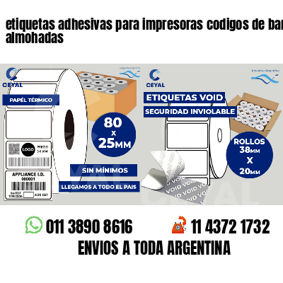 etiquetas adhesivas para impresoras codigos de barras almohadas