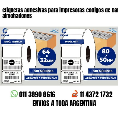 etiquetas adhesivas para impresoras codigos de barras almohadones