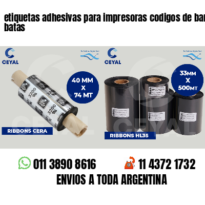 etiquetas adhesivas para impresoras codigos de barras batas