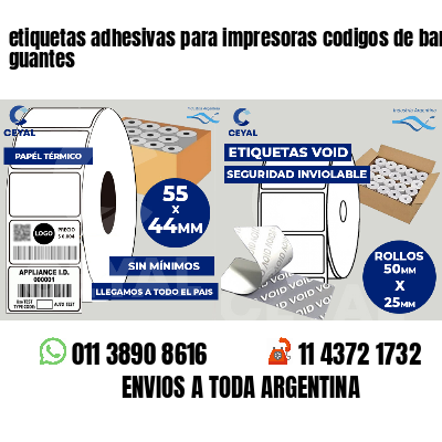etiquetas adhesivas para impresoras codigos de barras guantes