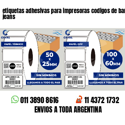 etiquetas adhesivas para impresoras codigos de barras jeans