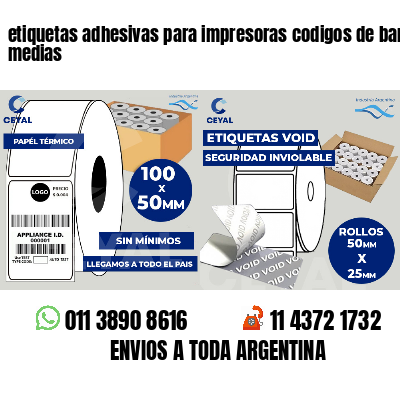 etiquetas adhesivas para impresoras codigos de barras medias