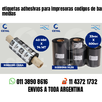 etiquetas adhesivas para impresoras codigos de barras medias