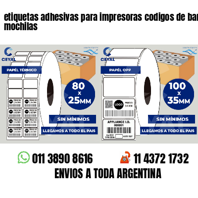 etiquetas adhesivas para impresoras codigos de barras mochilas