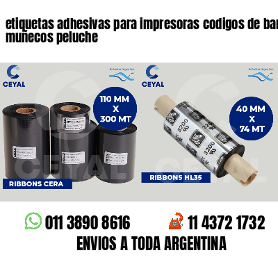 etiquetas adhesivas para impresoras codigos de barras muñecos peluche