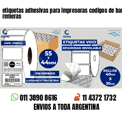 etiquetas adhesivas para impresoras codigos de barras remeras