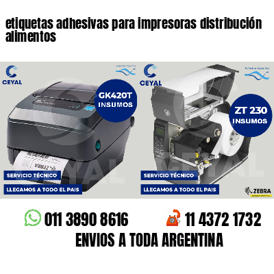 etiquetas adhesivas para impresoras distribución alimentos
