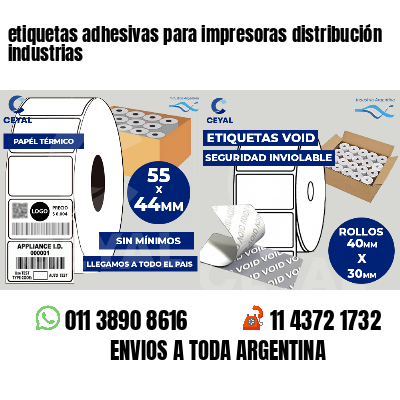etiquetas adhesivas para impresoras distribución industrias